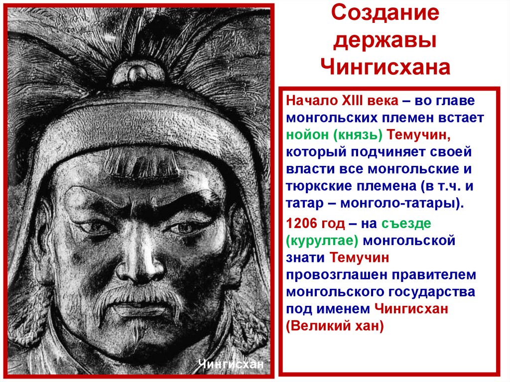 Создание державы Чингисхана