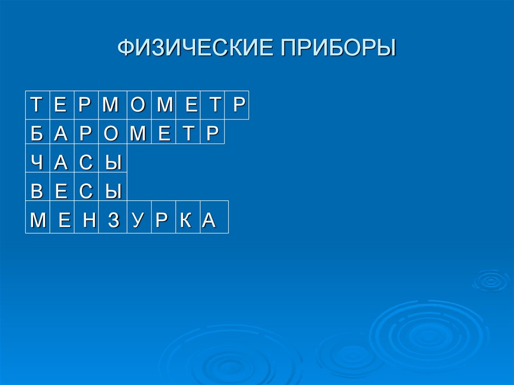 ФИЗИЧЕСКИЕ ПРИБОРЫ