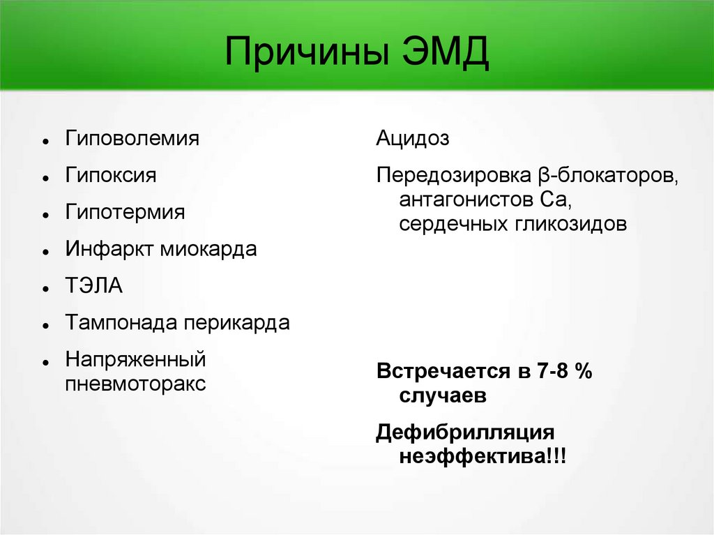 Признаки электромеханической диссоциации