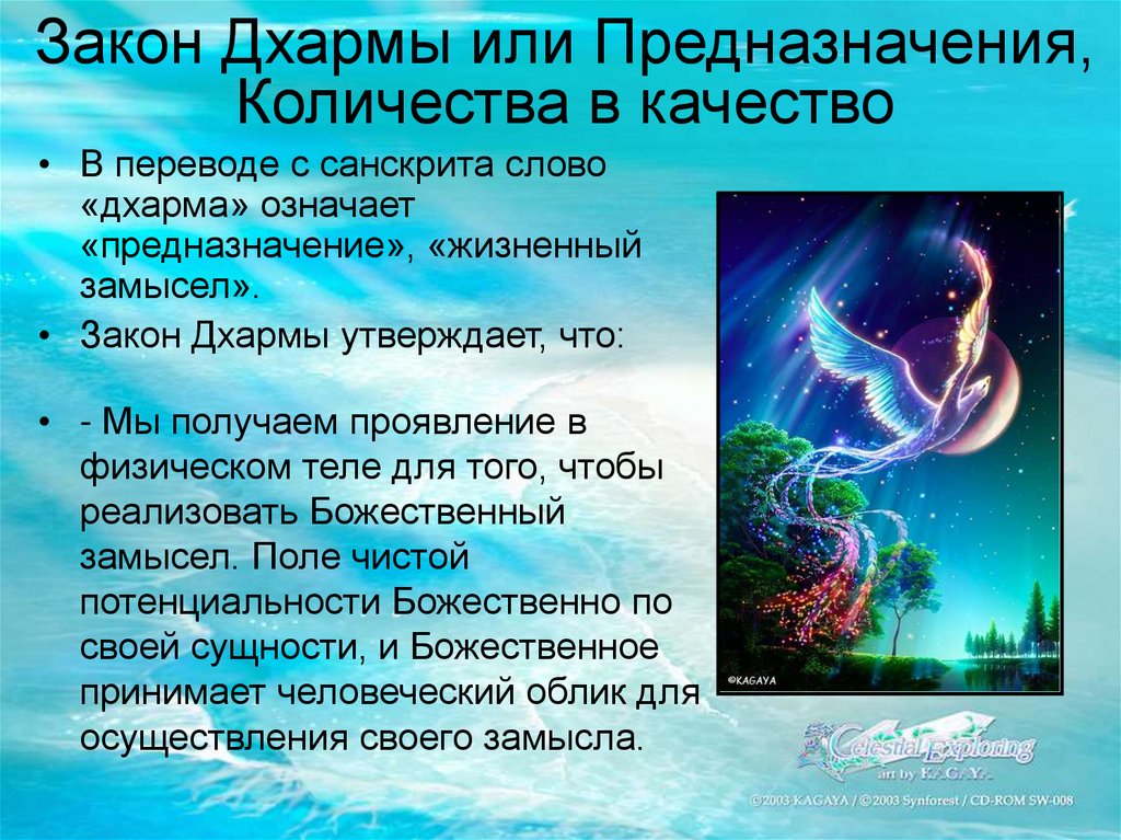 Закон Дхармы или Предназначения, Количества в качество