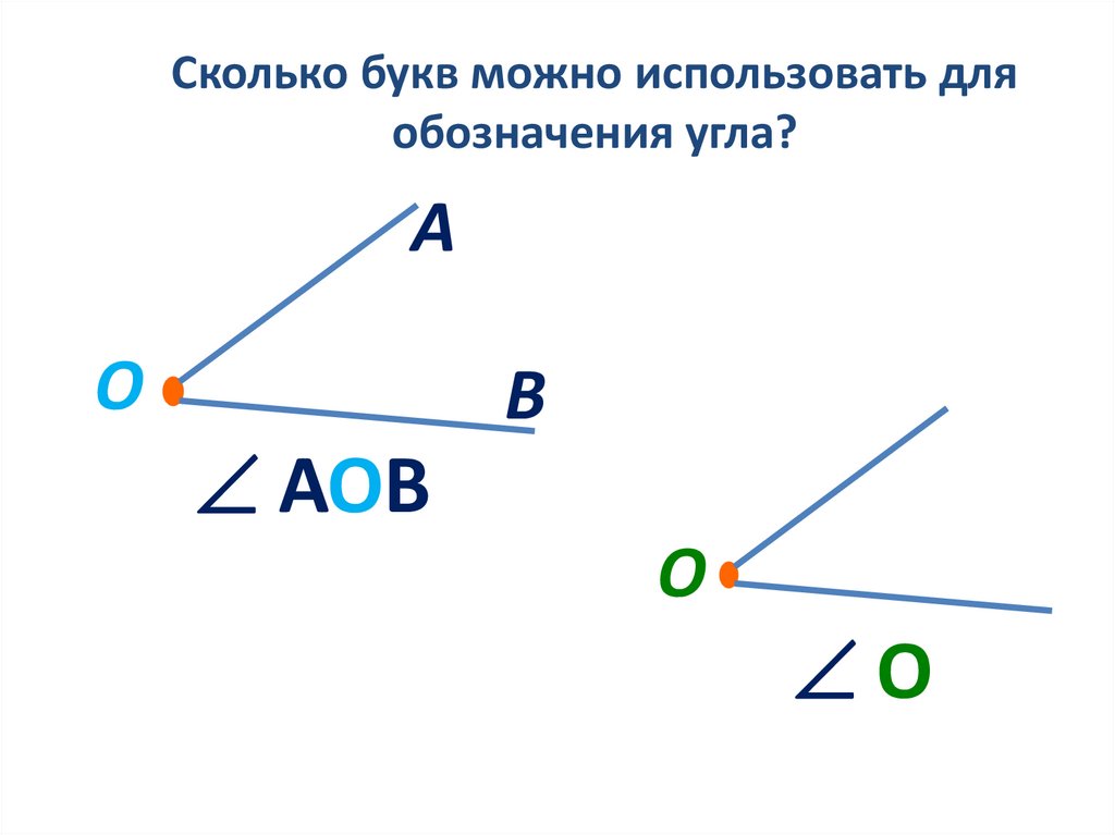 Как обозначается угол буквами