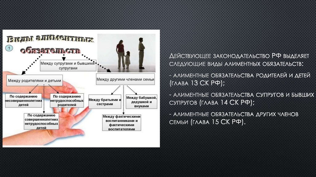 Понятие и виды алиментных обязательств презентация
