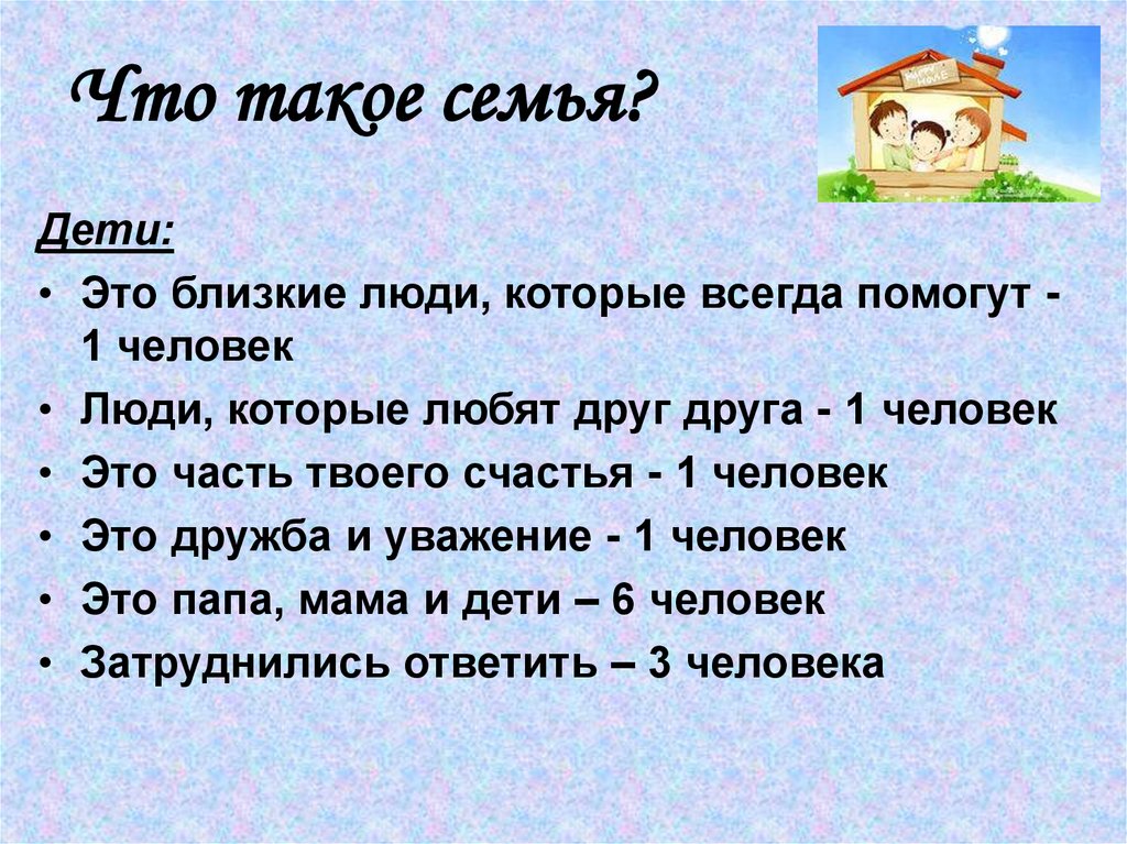 Проект зачем нужна семья