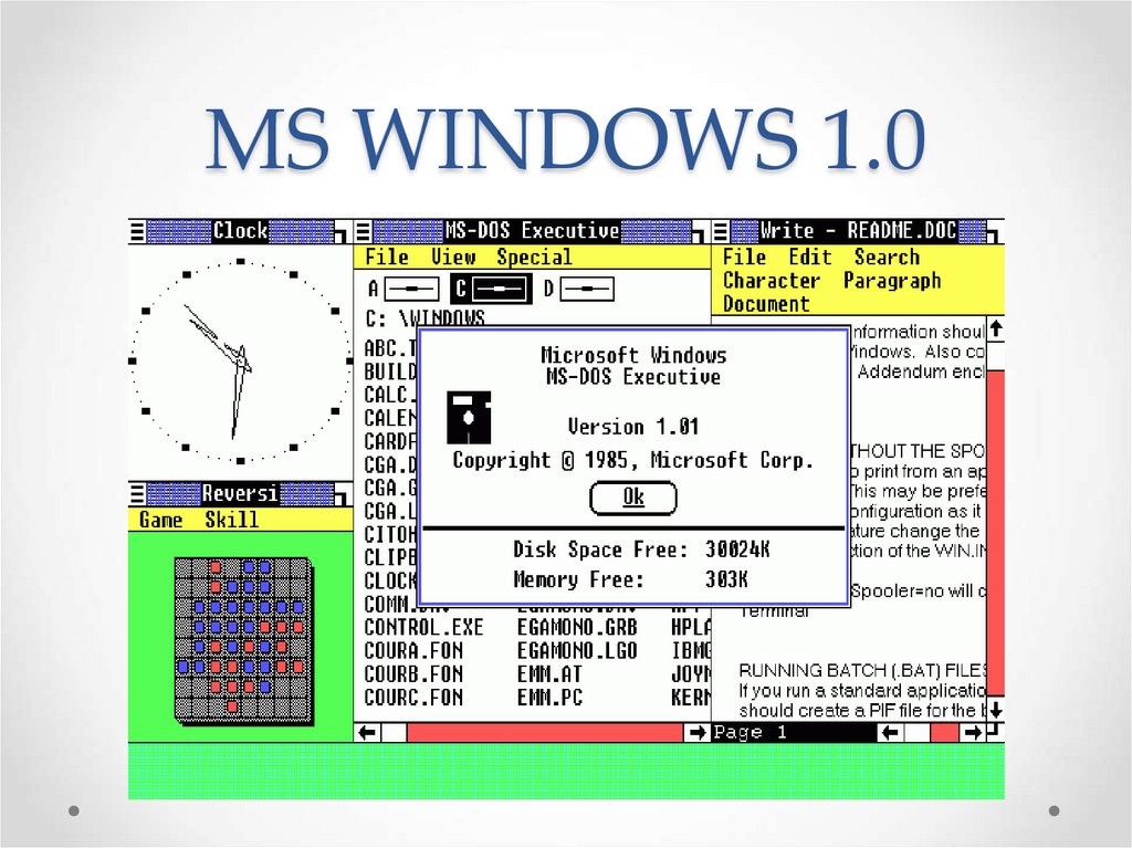 MS WINDOWS 1.0