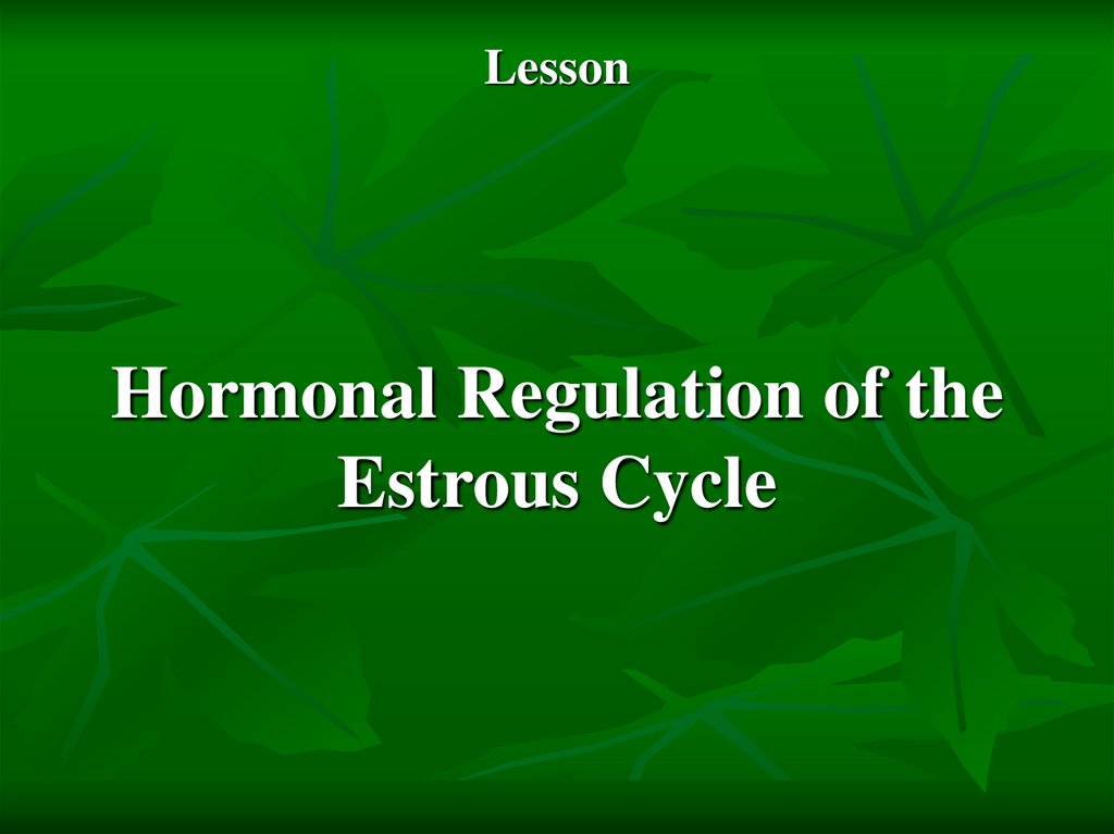 Hormonal Regulation of the Estrous Cycle
