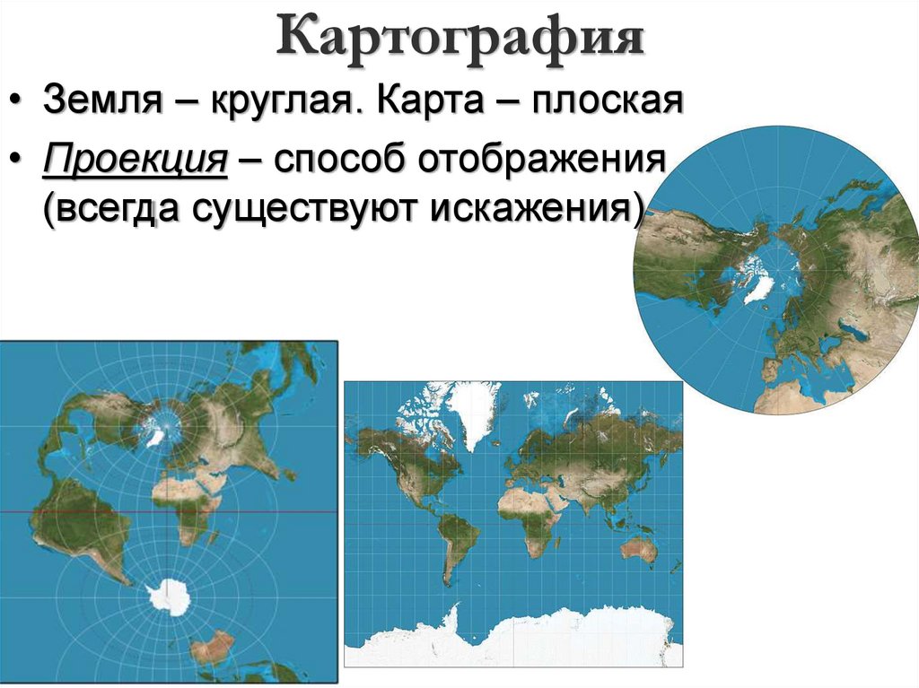 Карта мира плоская проекция