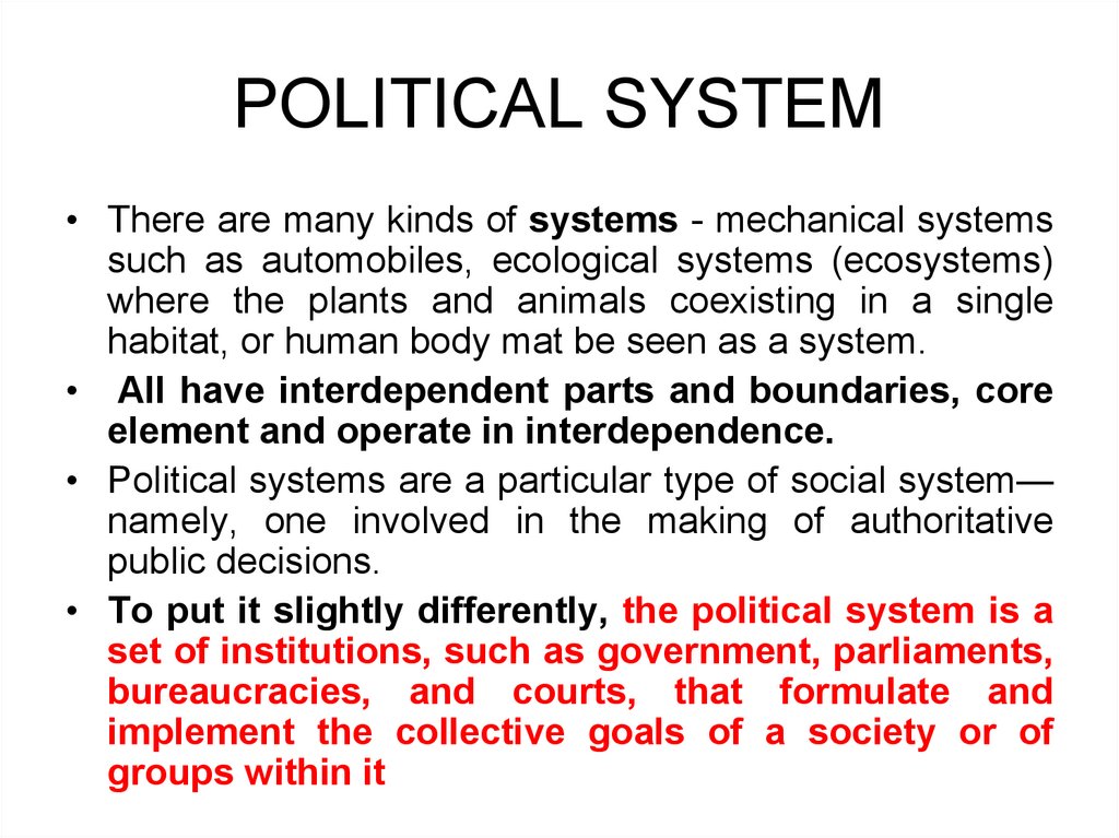 Political System - Online Presentation