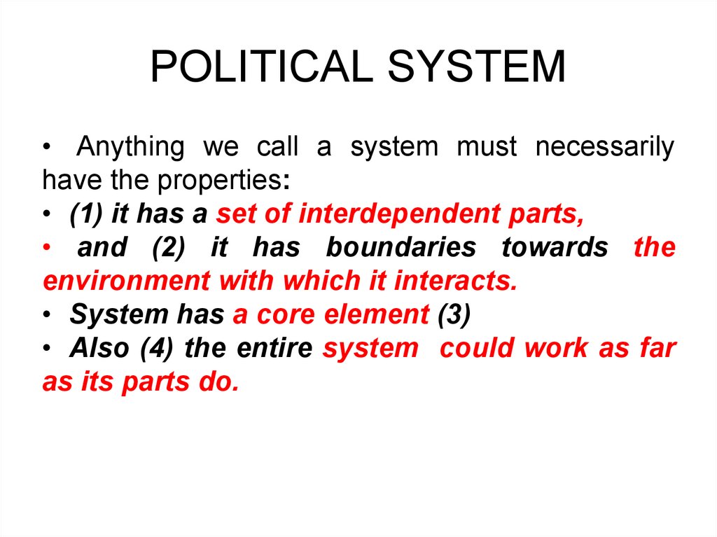 POLITICAL SYSTEM