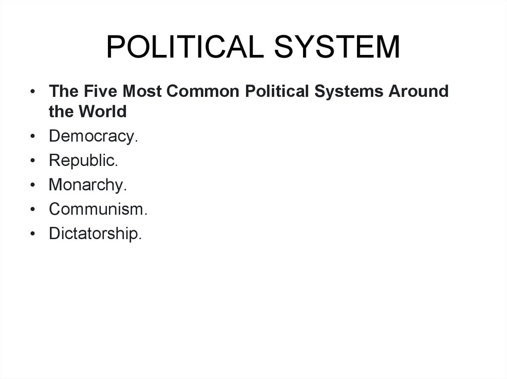 POLITICAL SYSTEM