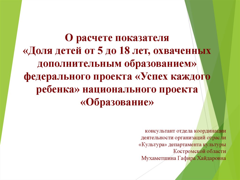 Показатель проекта успех каждого ребенка