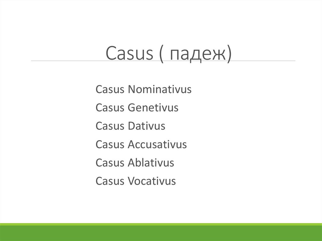 Casus ( падеж)