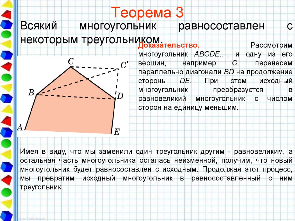 Площадь равновеликих фигур. Равносоставленные многоугольники теорема. Равновеликие и равносоставленные. Равновеликие многоугольники. Равновеликие и равносоставленные фигуры.