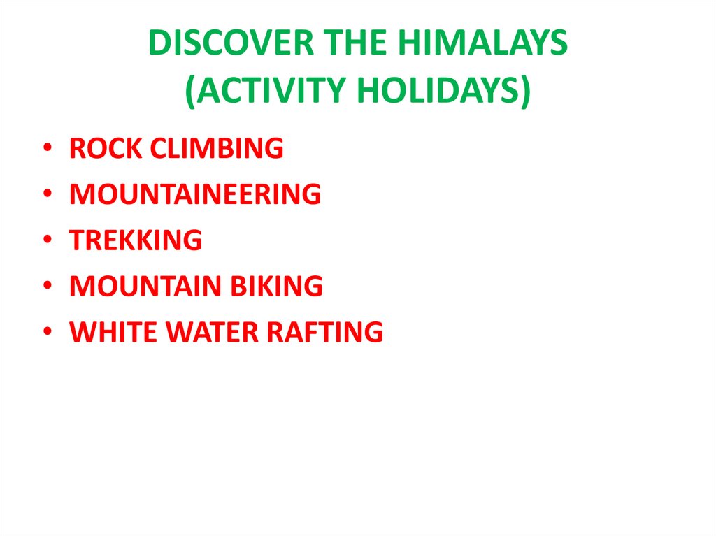 Types Of Holidays Online Presentation