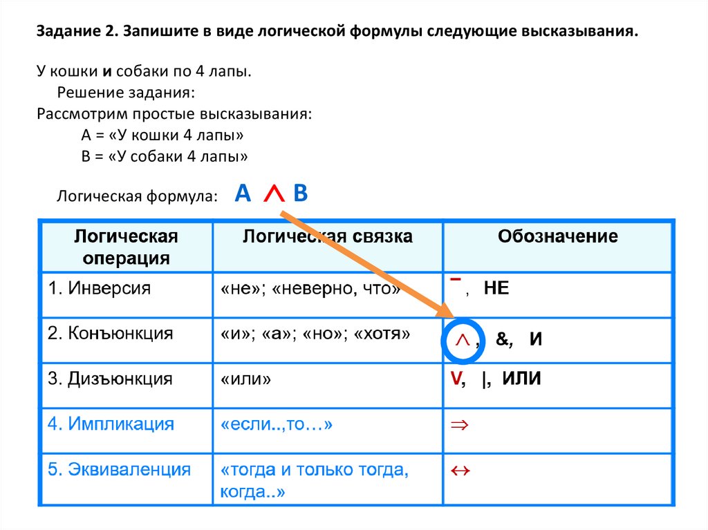 Задания на логические операции