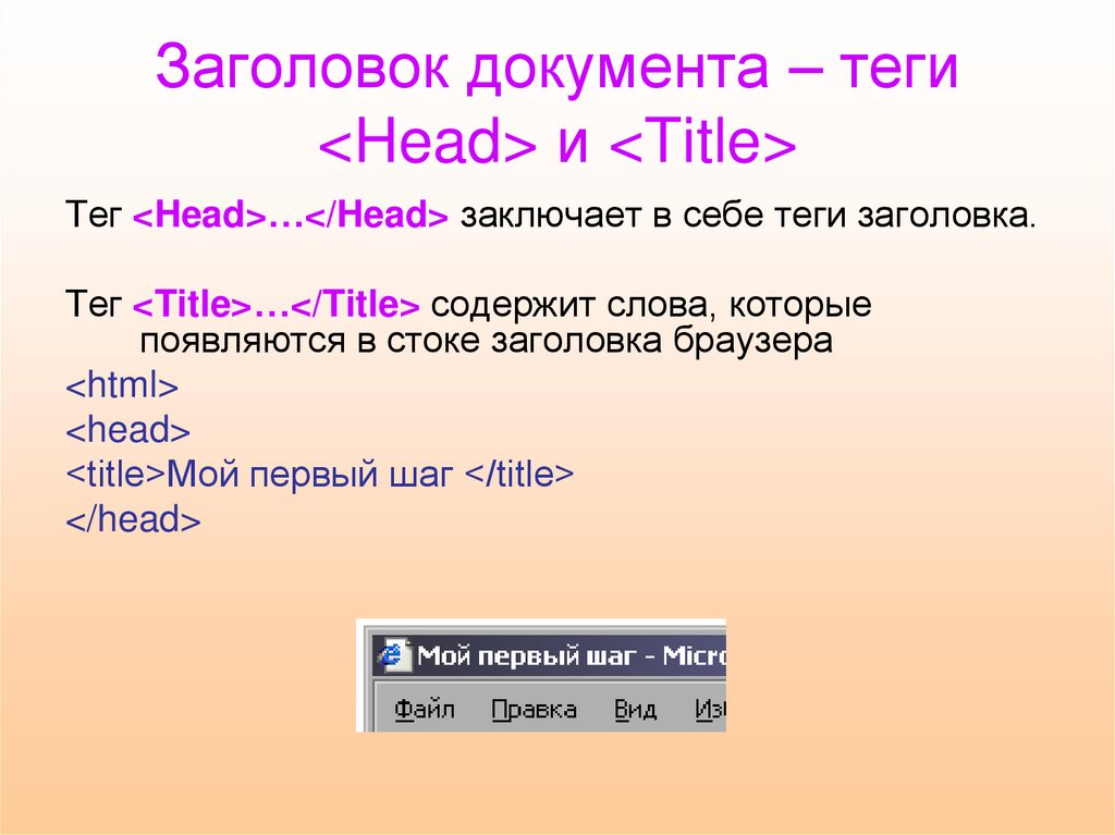 Тэг документа html. Теги заголовков html. Тег head в html. Тег заголовка. Тег title в html.