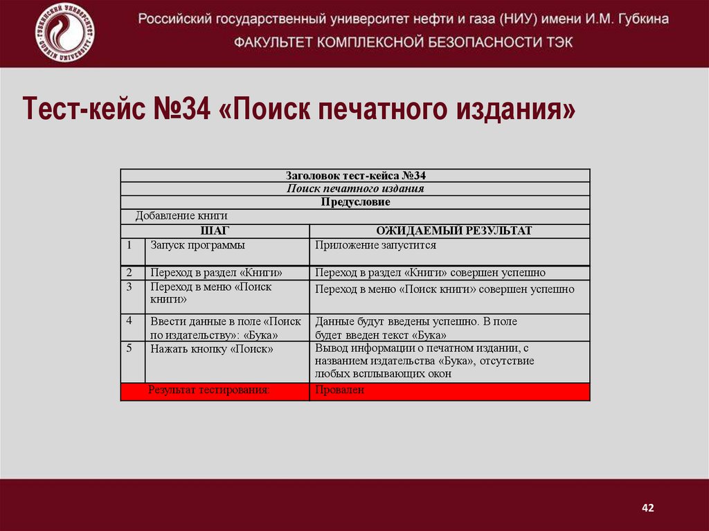 Тест-кейс №34 «Поиск печатного издания»