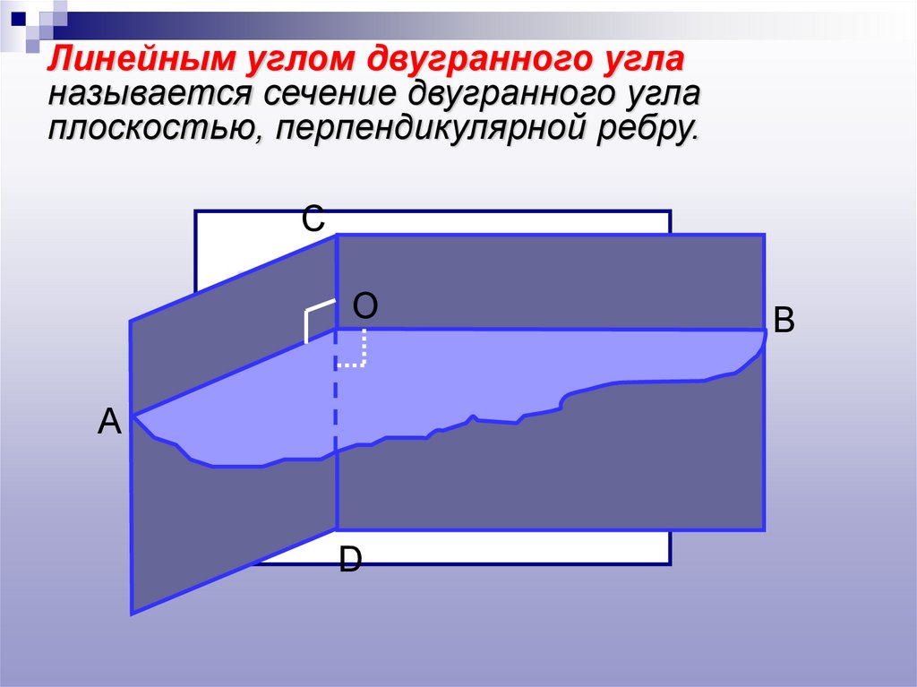 Линейный угол двугранного угла 1