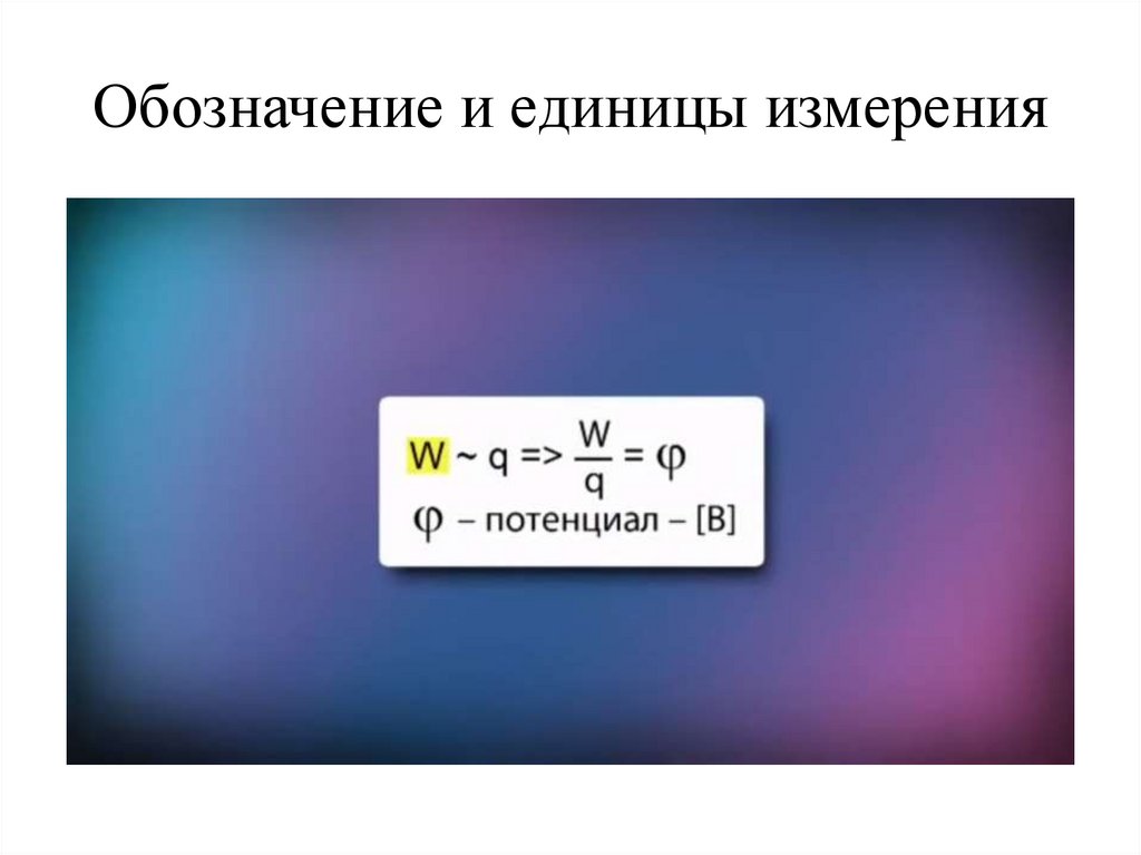 Обозначение и единицы измерения