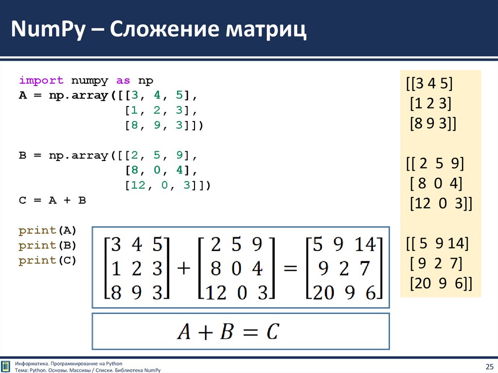 Питон списки и массивы