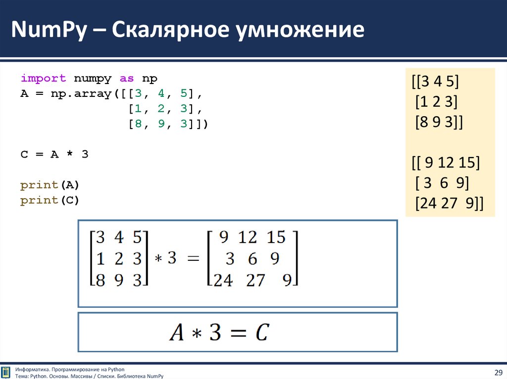 Питон списки и массивы