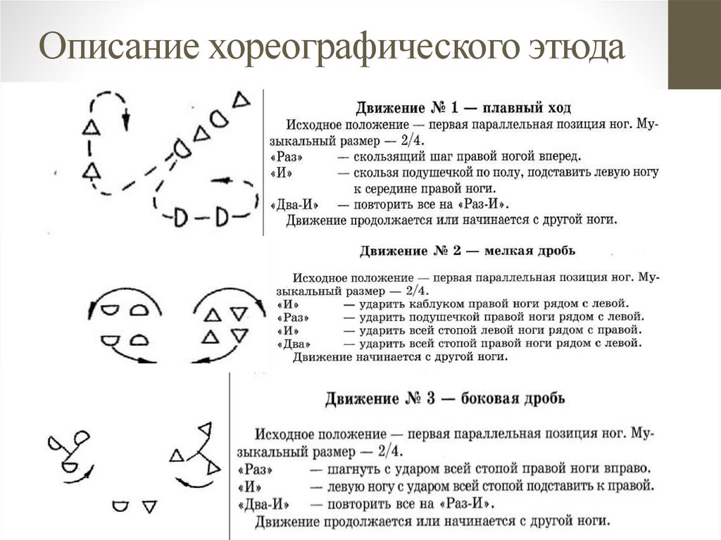 Описание хореографического этюда