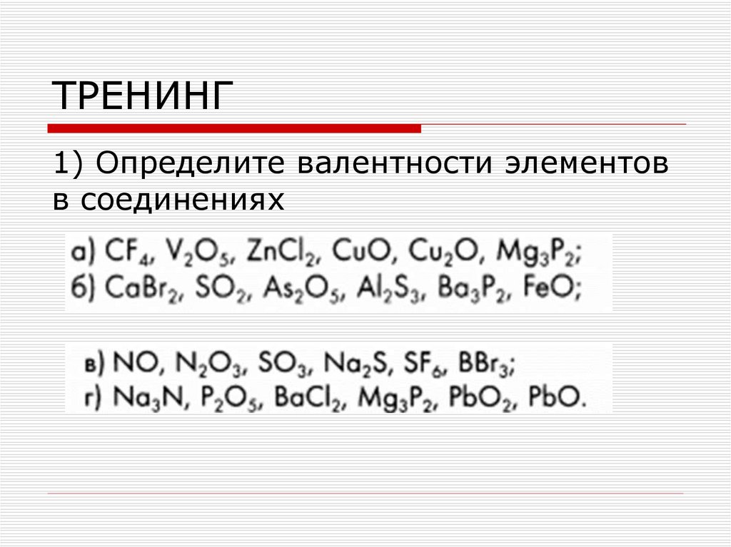 Определите валентность элементов с формулами pbs