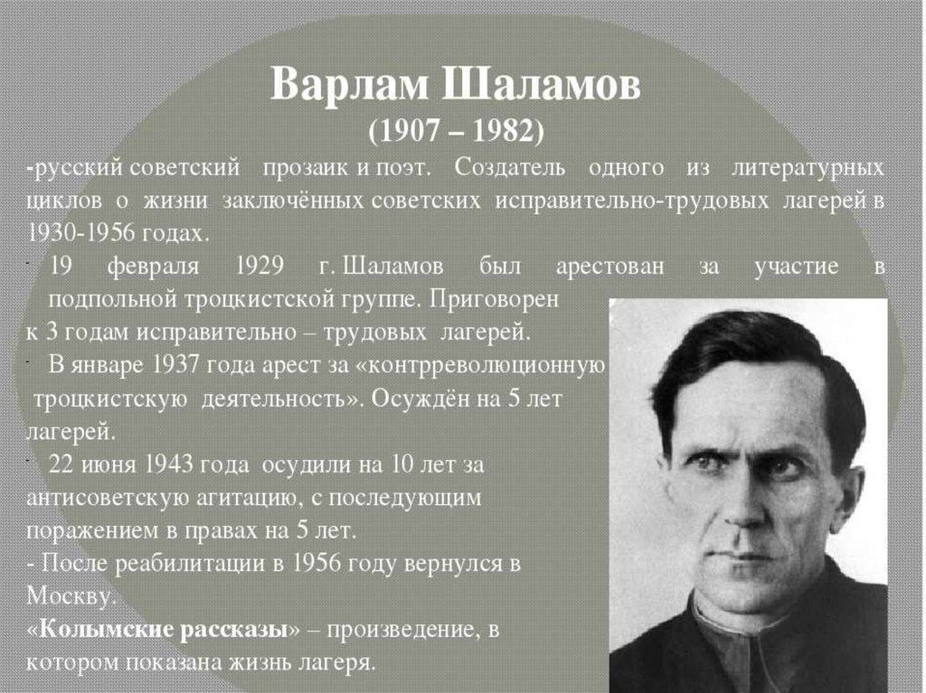 Презентация в шаламов