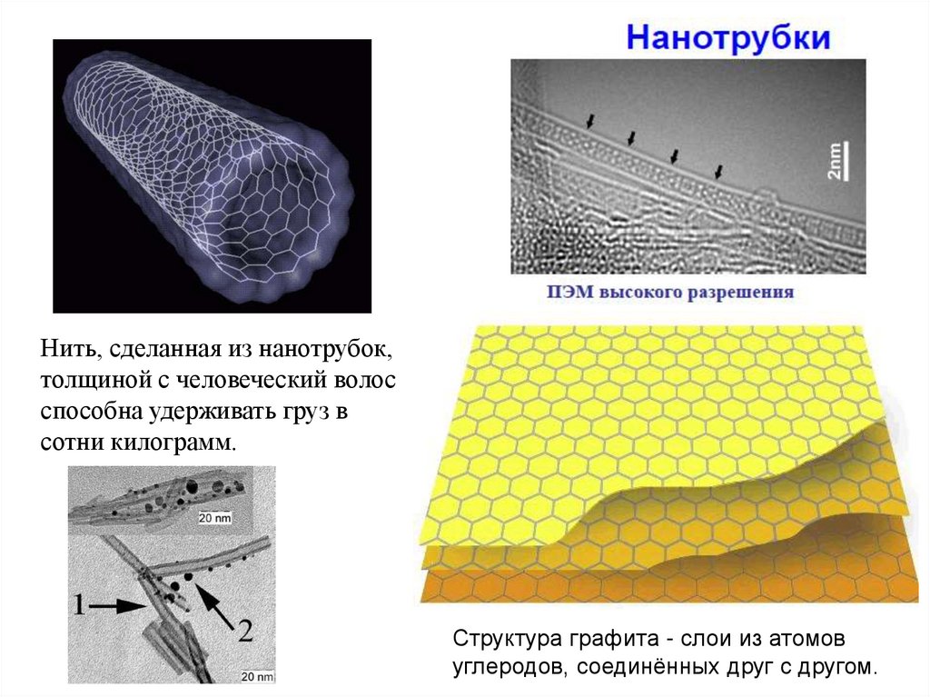 И других материалов они являются. Состав нанотрубок.