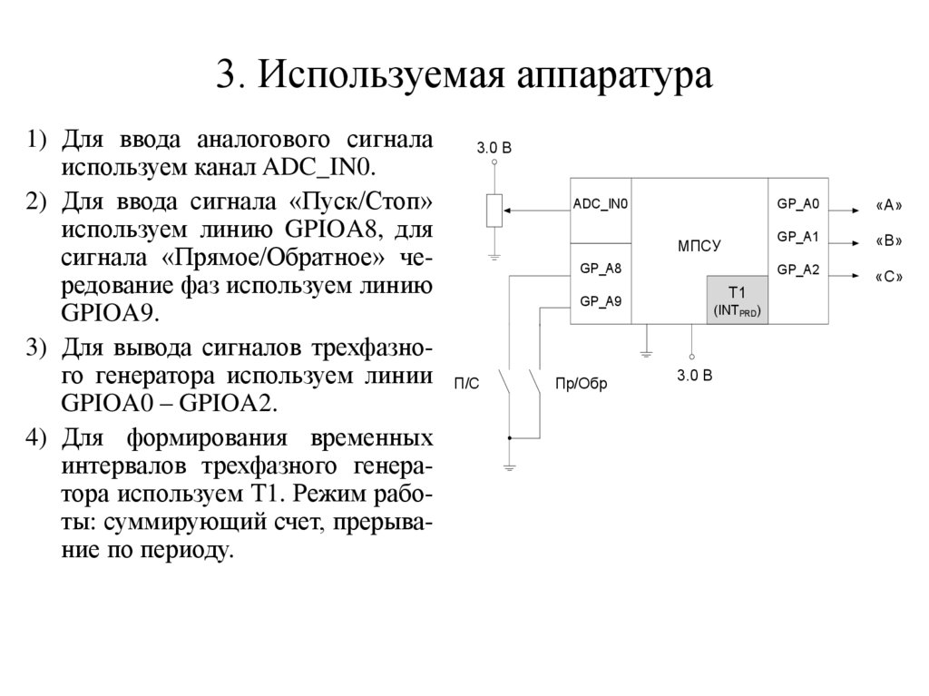 3. Используемая аппаратура