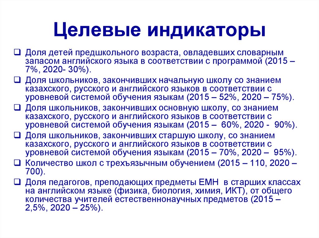 Целевые индикаторы