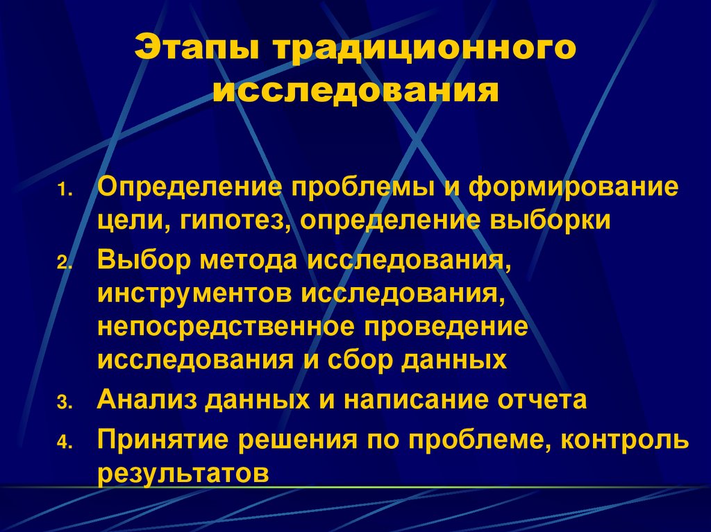 Этапы традиционного исследования