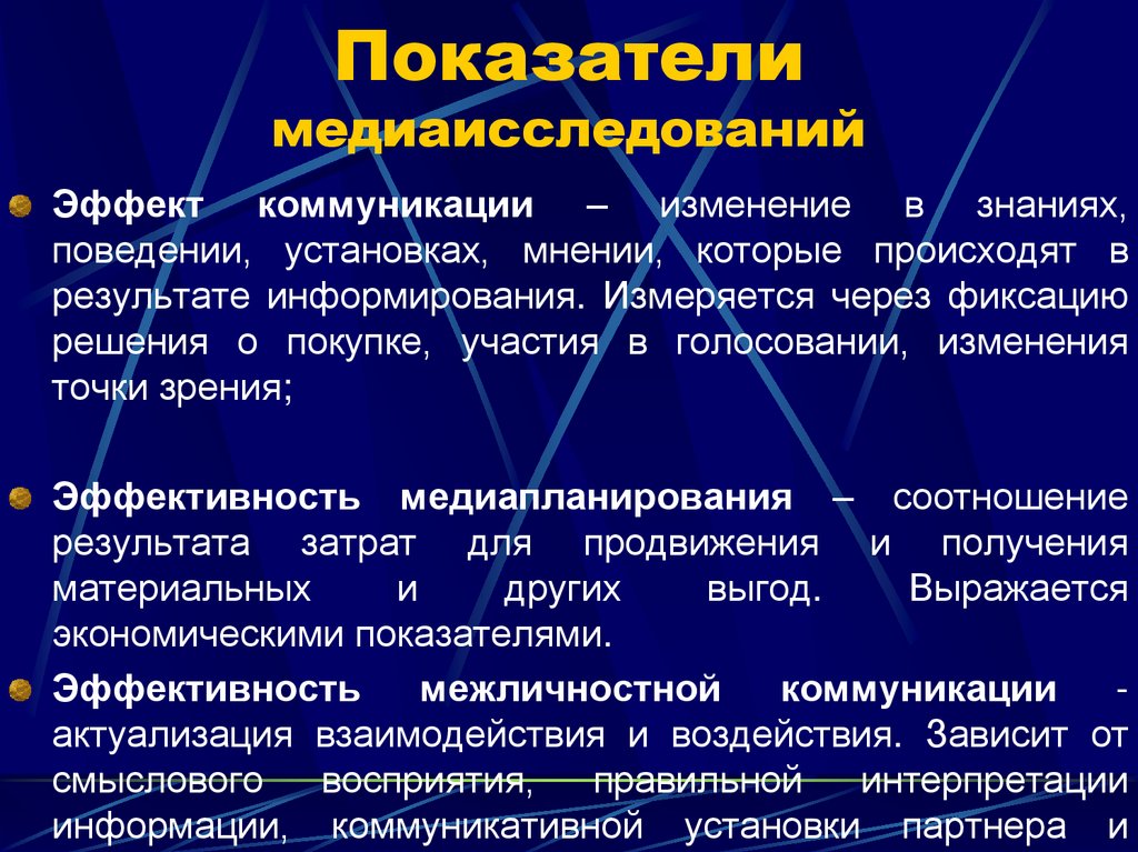 Показатели медиаисследований