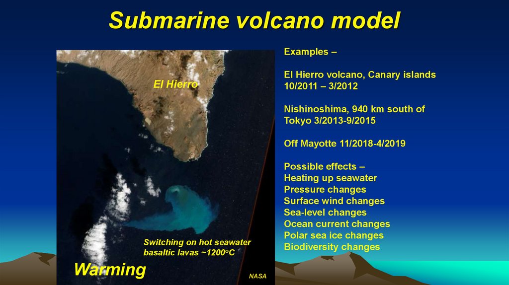 Submarine volcano model