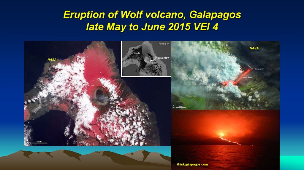 Eruption of Wolf volcano, Galapagos late May to June 2015 VEI 4