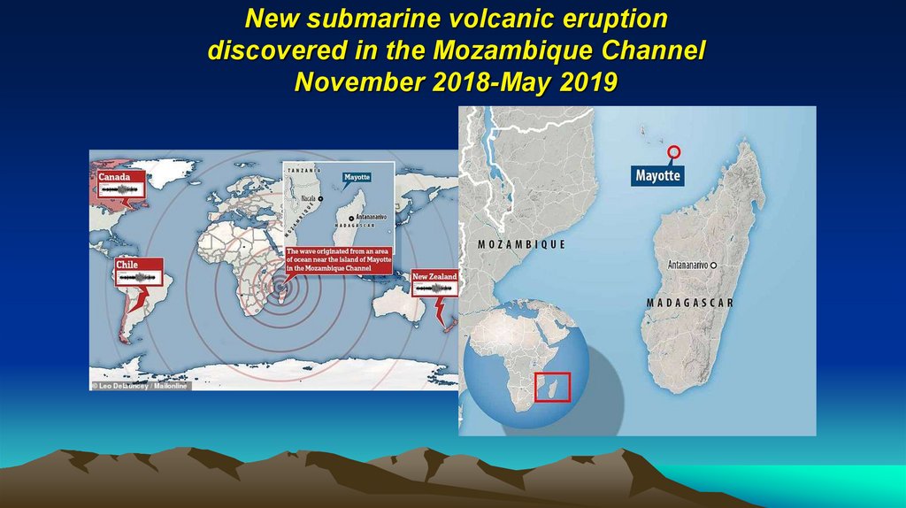 New submarine volcanic eruption discovered in the Mozambique Channel November 2018-May 2019
