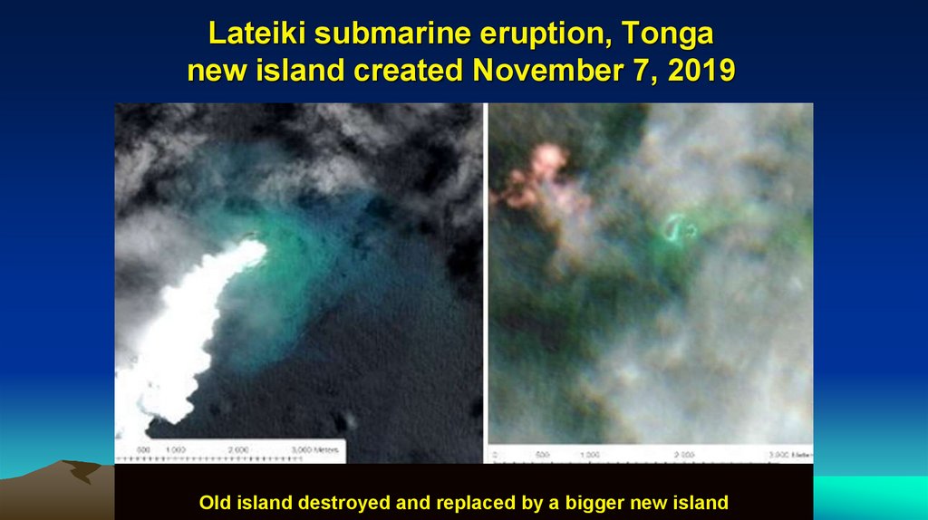 Lateiki submarine eruption, Tonga new island created November 7, 2019