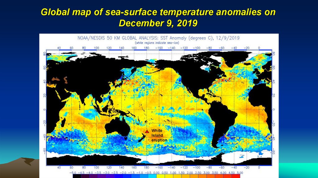 Global map of sea-surface temperature anomalies on December 9, 2019