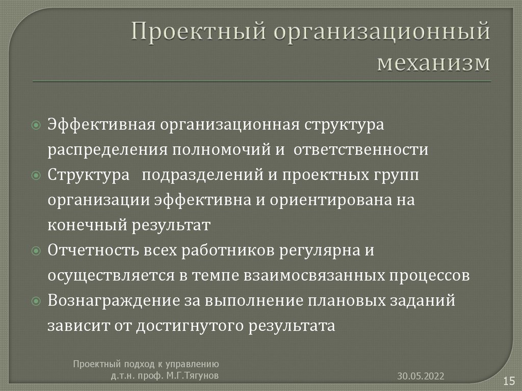 Проектный организационный механизм