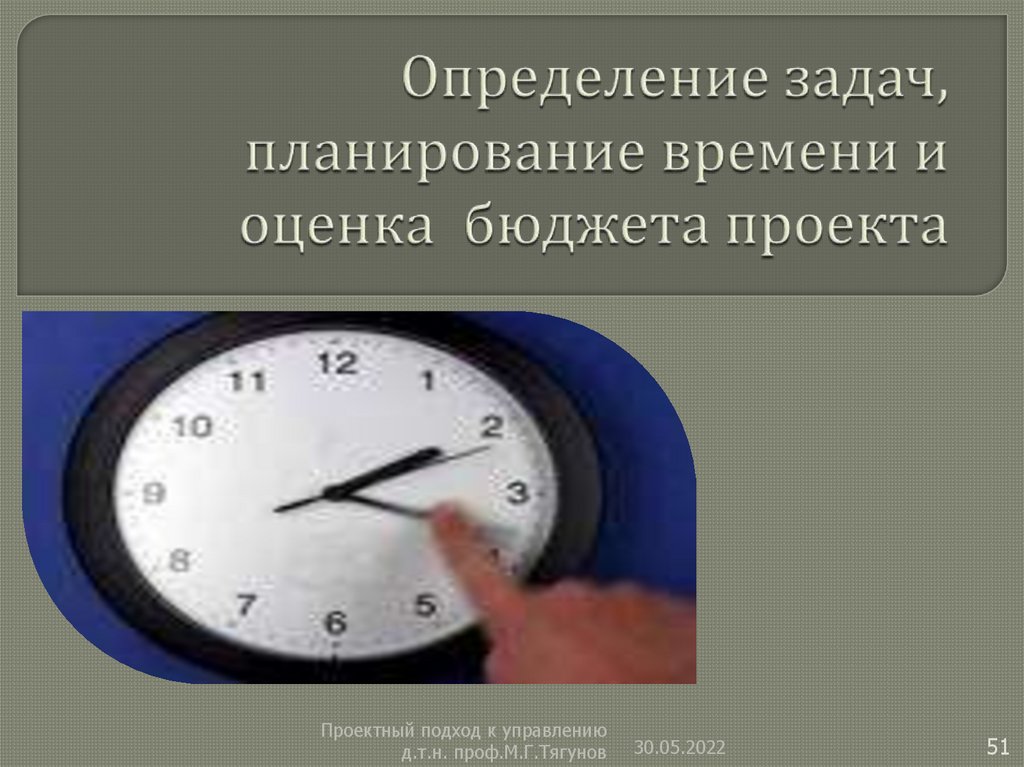 Определение задач, планирование времени и оценка бюджета проекта