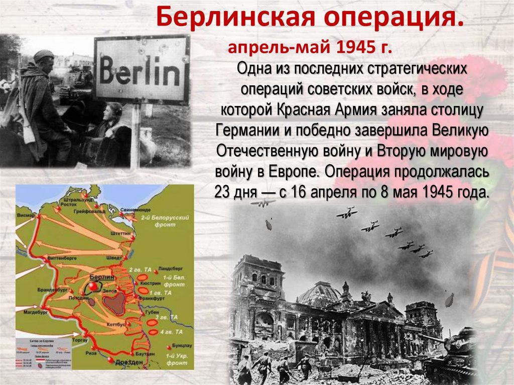 Берлинская операция. апрель-май 1945 г.