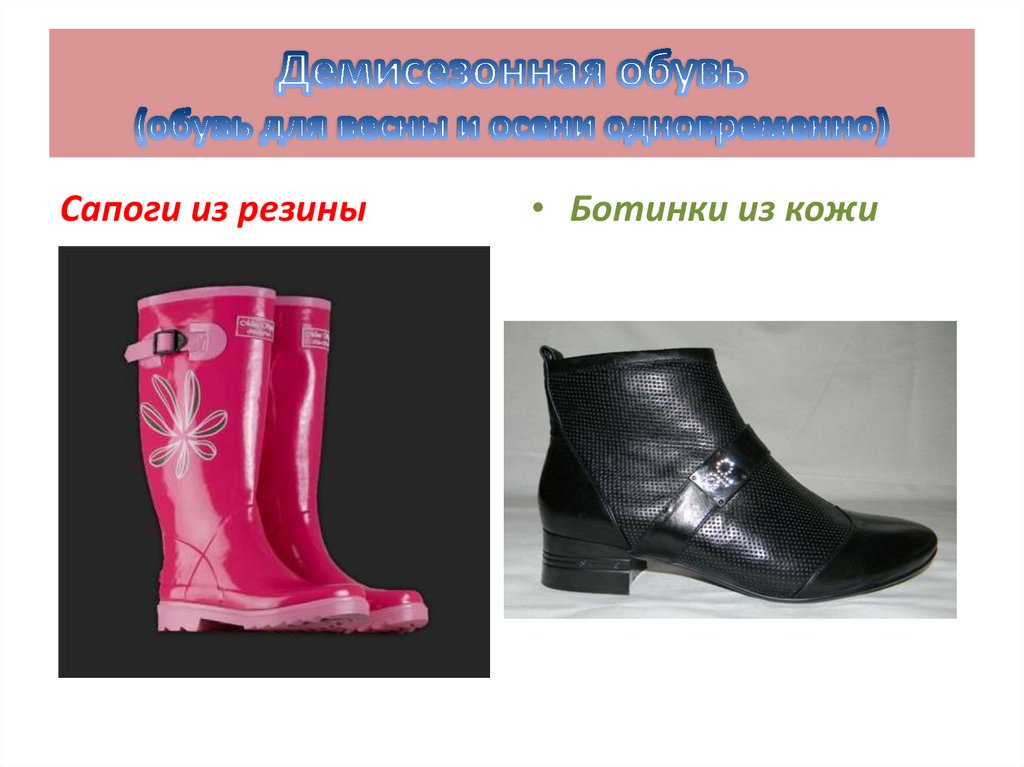 Демисезонная обувь (обувь для весны и осени одновременно)