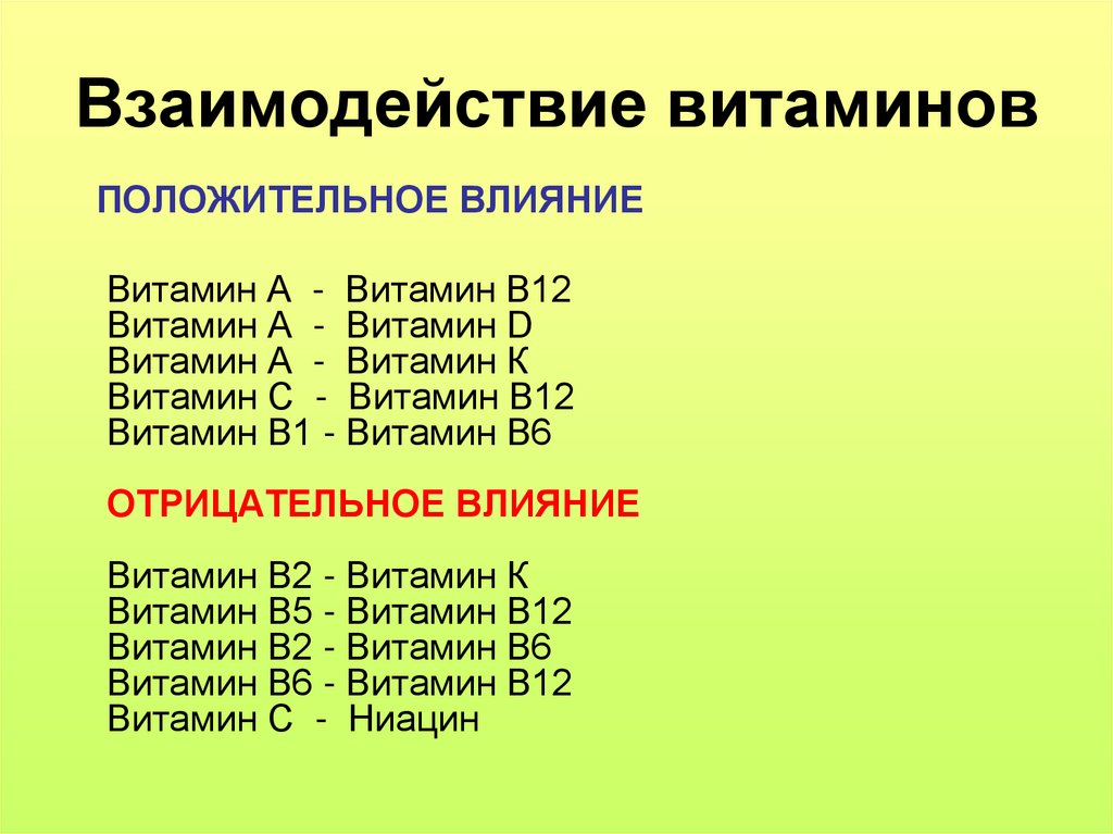 Можно ли пить вместе витамин