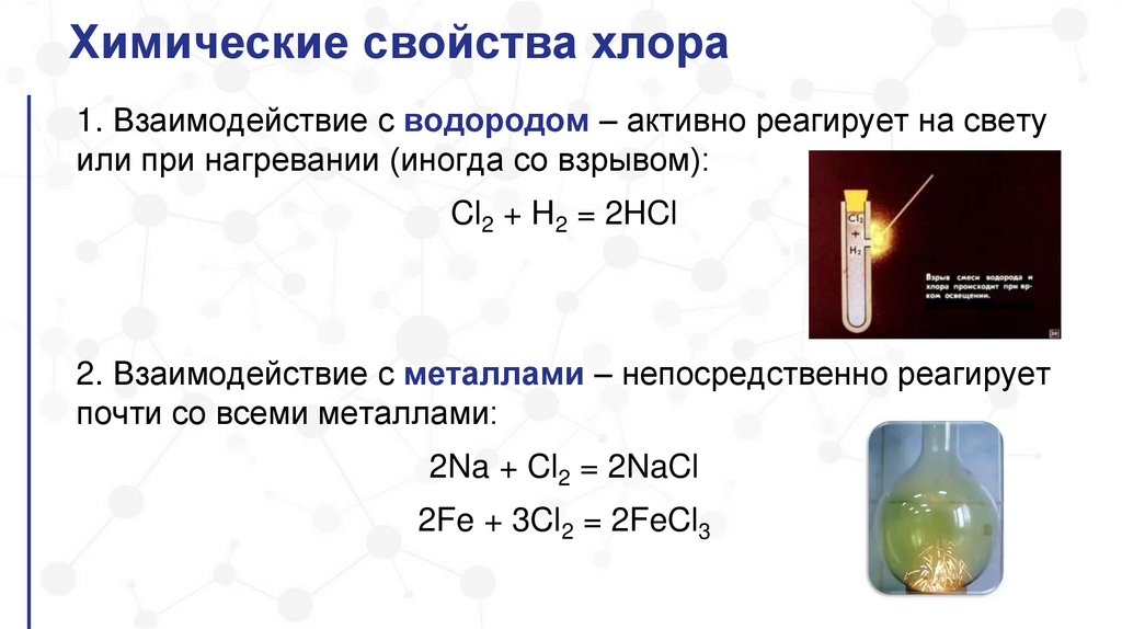 Хлор химическая активность