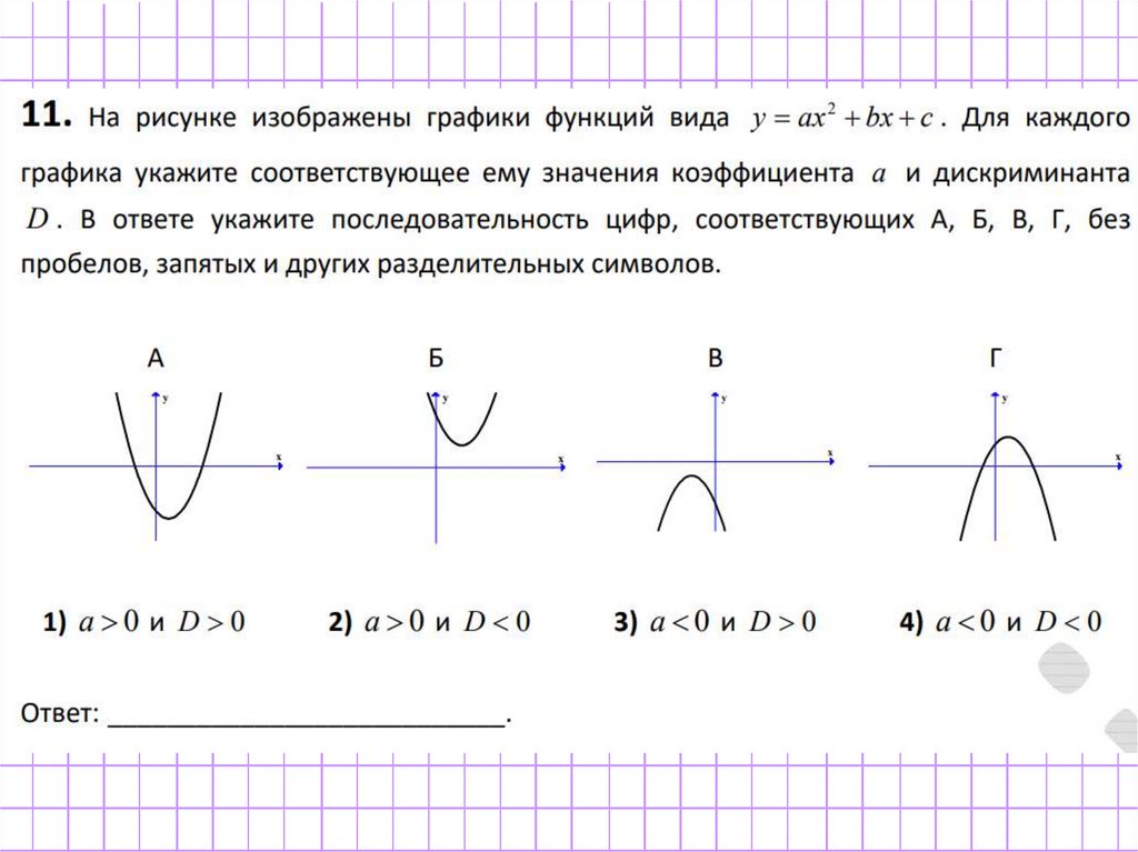 Постройте график функций А) у=х 2-4 Б) у=(х+3)2 В)у=(х+3)2-4 - Школьные Знания.c