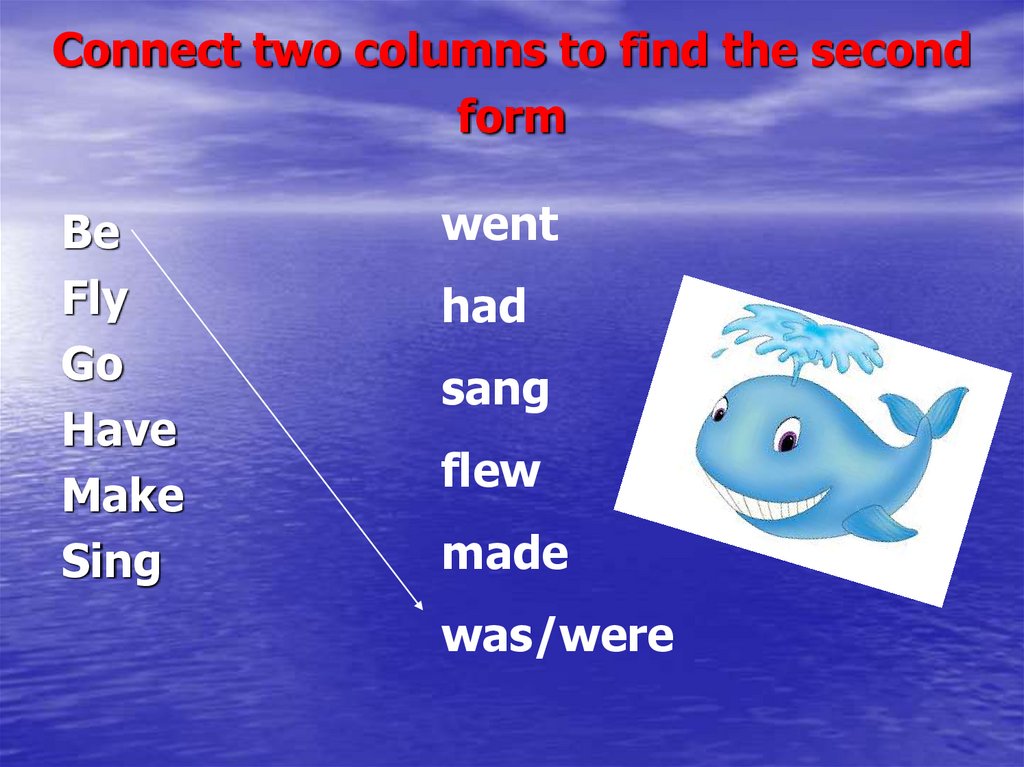 Two form. Sing 2 form. Two columns. Second form. Swim 2 form.