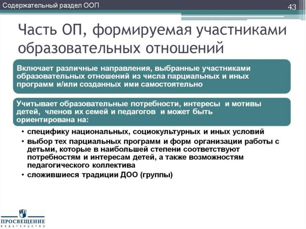 Часть ОП, формируемая участниками образовательных отношений