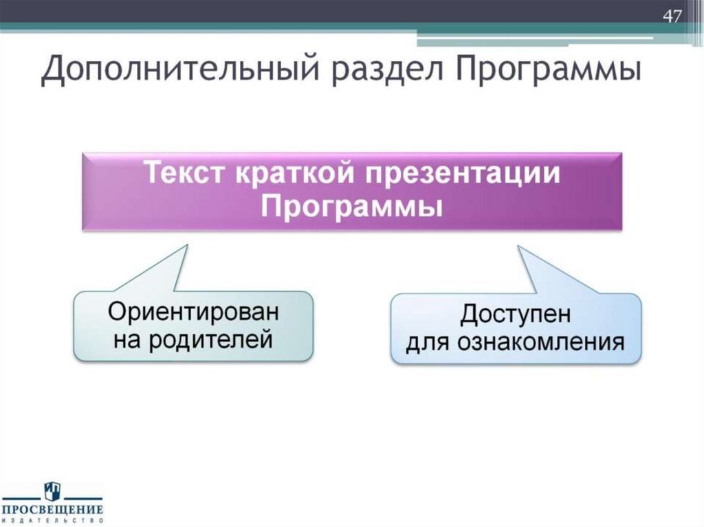 Дополнительный раздел Программы