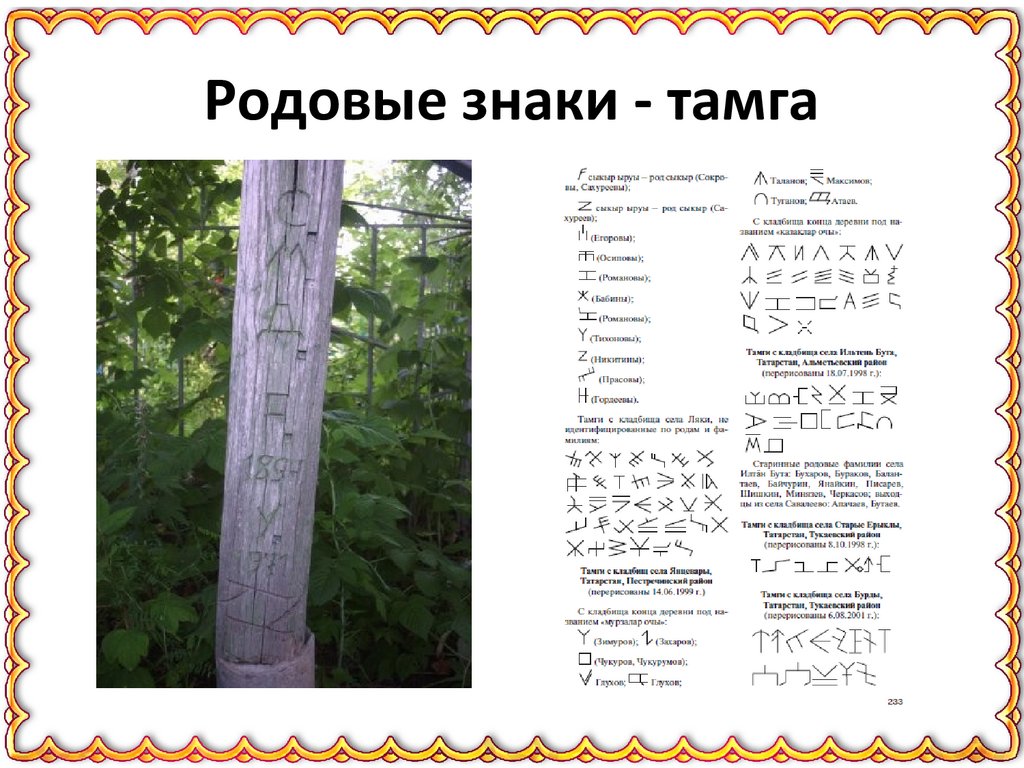 Родовые знаки - тамга