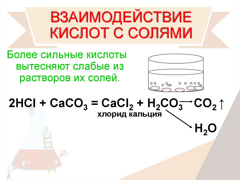 Карбонат кальция взаимодействует с серной кислотой