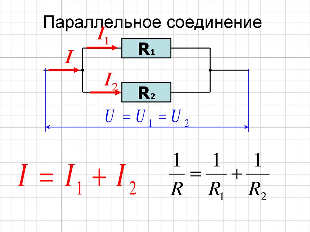 Общее сопротивление участка цепи при параллельном соединении